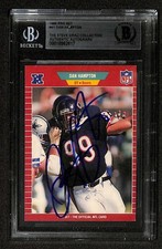 Dan Hampton Signed 1989 Pro Set Bears HOF Football Card Beckett