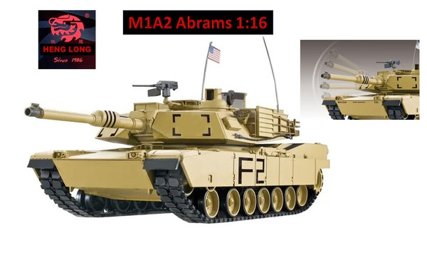 "Rc Panzer \"M1A2 Abrams\" 1:16 Heng Long -Rauch&Sound + Metallgetriebe Und 2,4Ghz"-image