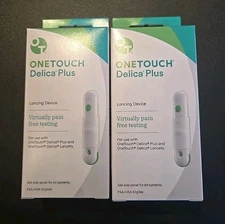 (2) OneTouch Delica Plus Lancing Device - Pain Free Testing, Exp 2027