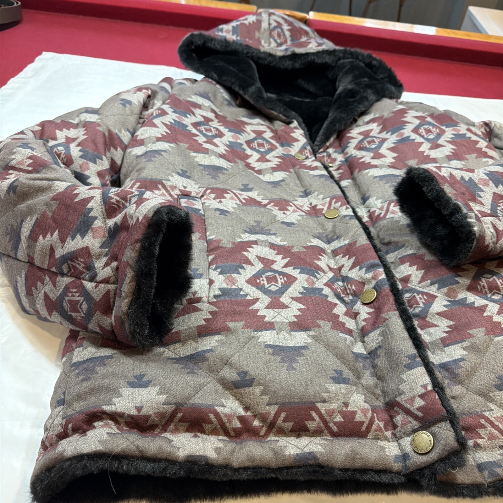 Pendleton Reversible Winter Jacket Coat Plush Bla… - image 9