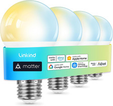 Linkind Matter Smart Light Bulb, Soft White to Daylight Tunable Alexa Light Bulb