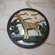 Vintage Giraffe Cast Iron Trivet Hot Pot Country Kitchen Cottage Core Farm House