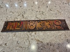 Authentic Union Pacific Locomotive Number Plate #18339- Railroad Extremely Rare!