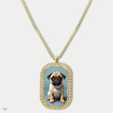 Amazing Cute Pug Dog Breed Fashion Pendant Necklace Chain Graphic Dog Tag Chain