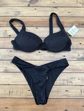 tinibikini swimwear Woman’s Size Medium Black New With Tags 