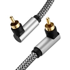 90 Degree Subwoofer Cable, 5ft 24K Gold, Grey for Digital Coaxial