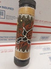 Wooden Carved Rain Stick Musical Instrument Shaker 8" Turtle Australia Decor