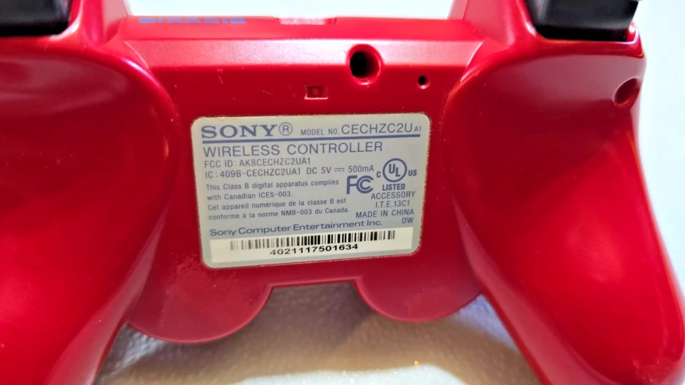 Official Sony PlayStation 3 Controller PS3 Genuine DualShock PS3 Red Plus Wire! - Image 3 of 3