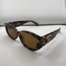 Celine TRIOMPHE CL40308UL Shiny Havana/Brown Rectangle Sunglasses Women  s USED 