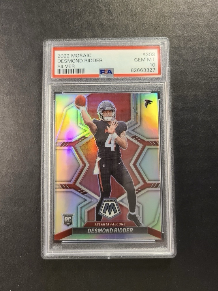 2022 Panini Mosaic - Rookies Silver Prizm #303 Desmond Ridder (RC) - PSA 10