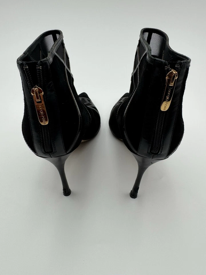 Sergio Rossi Zapatos Gamuza Botines Negro Talla 39 1/3 Italia Mujer’s Foto 4 de 4
