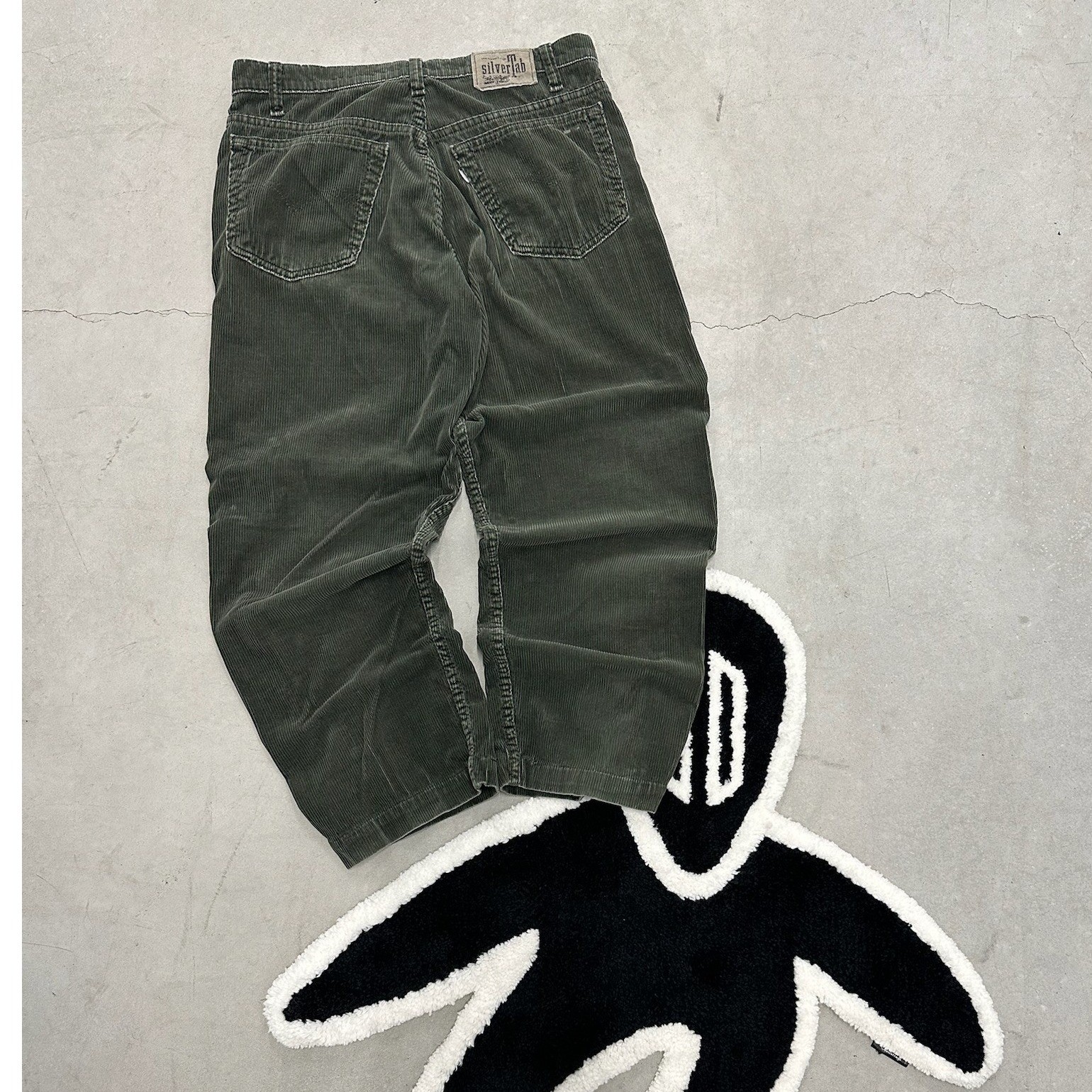 Levis SilverTab Relaxed Fit Corduroy Pants Mens 32 Olive Green Baggy 90s Vintage