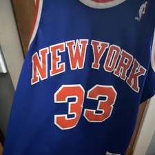 New York Knicks Patrick Ewing 33 Blue NBA Basketball Jersey Mitchell and ness