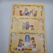 Vintage Style Nativity Christmas Cards  Envelopes Religious Holiday Set Of 3 90s