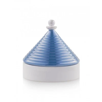 Emò Italia Boîte Stockage avec Couvercle Trullo Pugliese Bleu Blanc Céramique - Photo 1/3