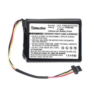 Akku-King Akku für TomTom Quanta, XL IQ Routes, VF3, N14644, 4EM0.001.01