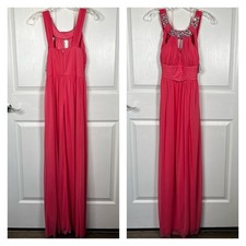 Speechless Salmon Pink Sleeveless Dress Rhinestones NWT Sz 3 Formal Gown 