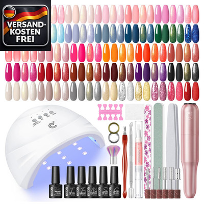 Nagelset mit UV Lampe Elektrischer Nagelfräser 35+5 Farbgel Maniküre Starterset