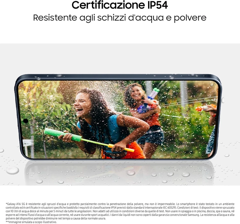 Samsung Galaxy Cellulare A16 5G Dual Sim Nero Black Blue Amoled 6.57" 4/128GB - Immagine 4 di 4