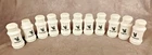 Vintage 11 Hazel Atlas Milk Glass Rooster Spice Jars black & white kitchen