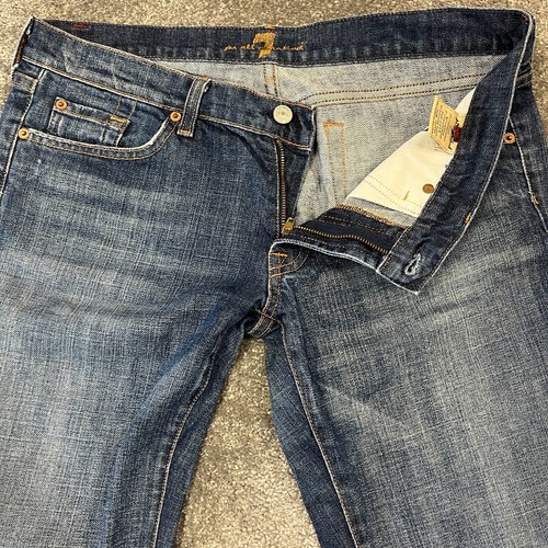 Womens Jeans Relaxed Bootcut Medium Blue Faded Washed W32 L32 7 For All Mankind - Picture 13 of 16