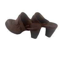 Born Mule Clog Wedge Women  s Sz 8/39 Brown Leather Slip On Casual W21643 Used