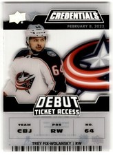 2022-23 UD Credentials Debut Ticket Access Acetate Trey Fix-Wolansky Rookie /249