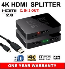 HDMI v2.0 Splitter 1 In 2 Out HDCP 1.4 4K@60H...