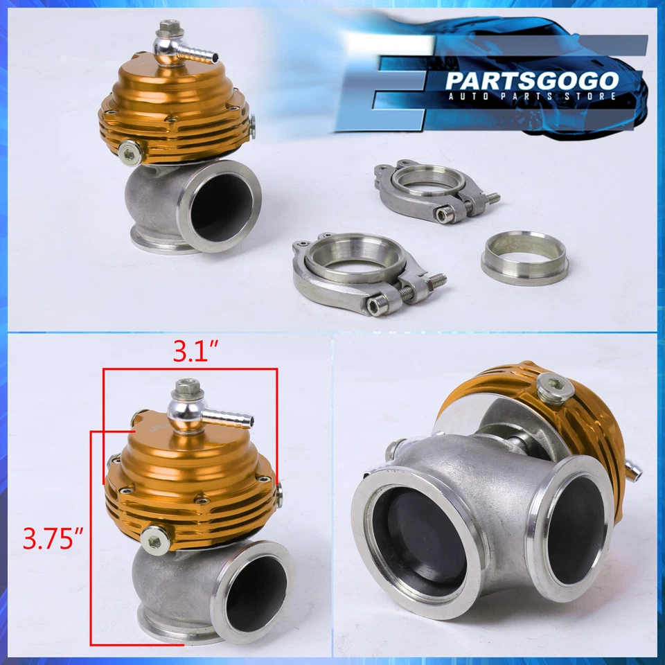 35mm 38mm Compact V Band Manifold Turbocharger Gold External Waste Gate - Image 2 of 4