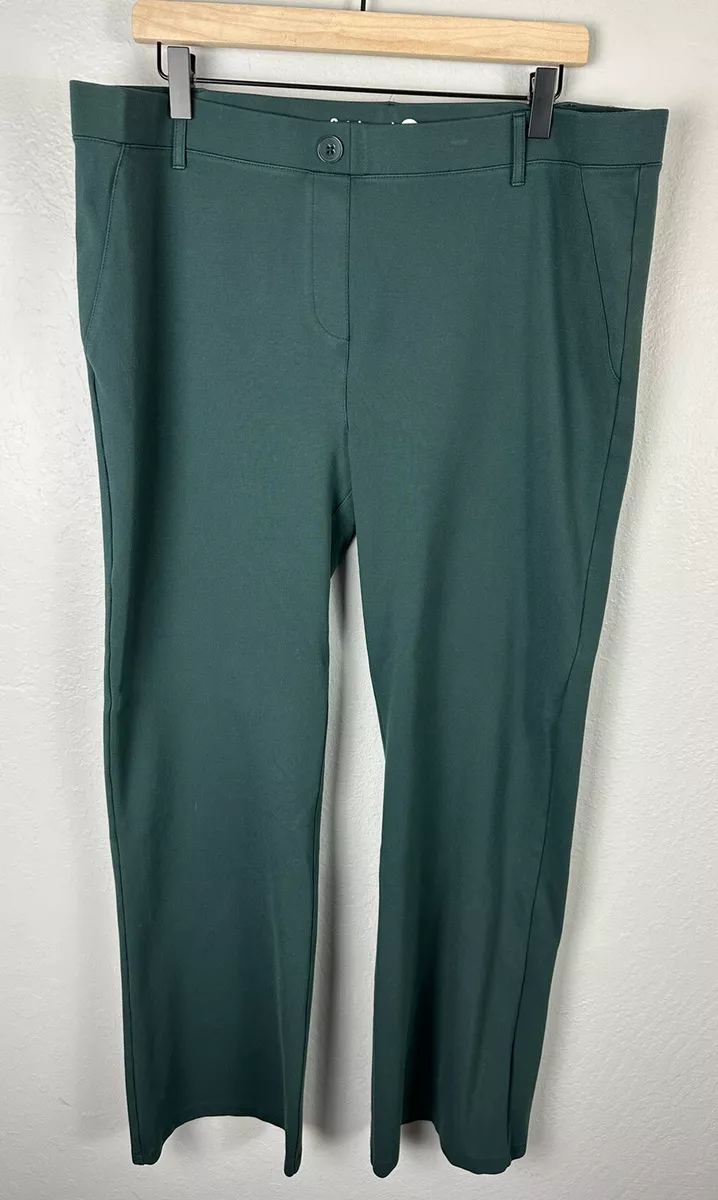 Betabrand Straight-Leg Classic Dress Pant Yoga Pants Forest Green