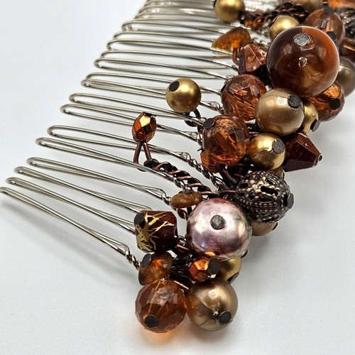 Vintage Perlen Haarkamm mit Baumeln Details - Bild 2 von 5