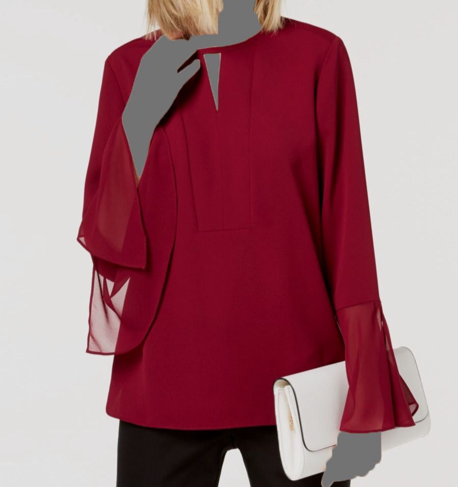 Alfani Macys Bell Sleeve Tops Alfani Women's Red Sheer Bell