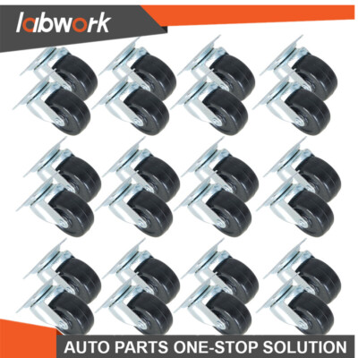 Labwork Caster Wheels Heavy Duty Rubber Base With Top Plate Bearing 24 Pack 2''