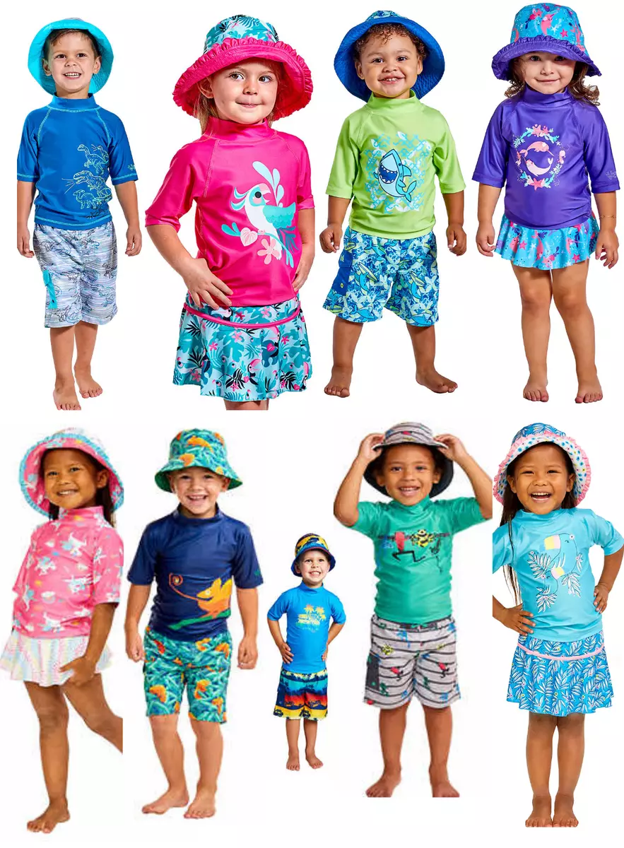 Kids swimwear swimsuits set rash guard girl boys UPF 50+ sun protection UV  skinz