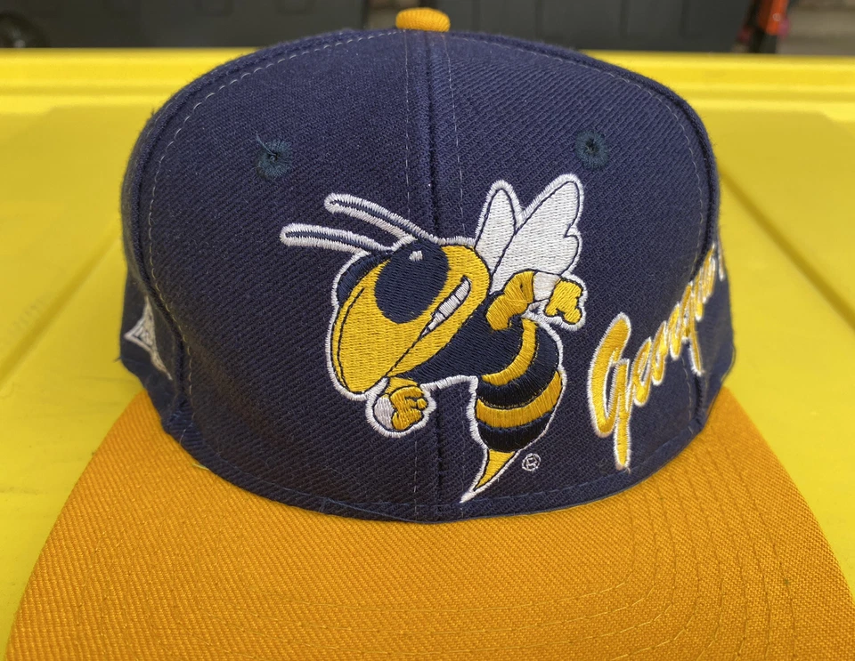 Vintage 90s Georgia Tech Yellow Jackets Apex One Side Script Snapback Hat Cap - Image 4 of 4