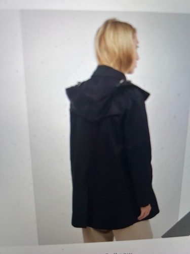 Women Burberry Hooded Coat Black Jacket Size US10 - Picture 2 of 6