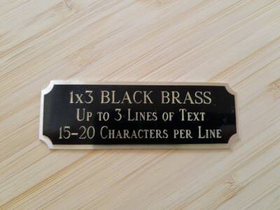 1''x3'' Brass Double Plate FREE Engraving Name Plate/Plaque Award-Trophy-Art