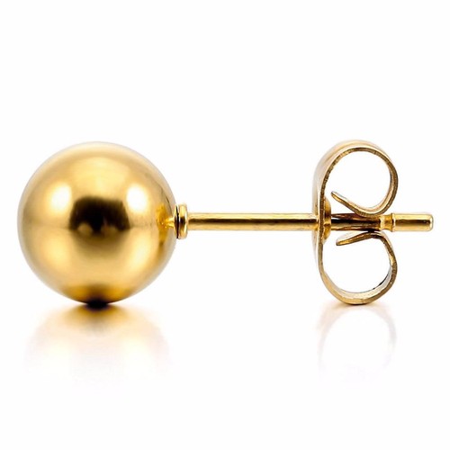 Juego de 5 pares de pendientes de tachuelas de bola de plata para hombre mujer cuentas de acero inoxidable oro - Imagen 9 de 13