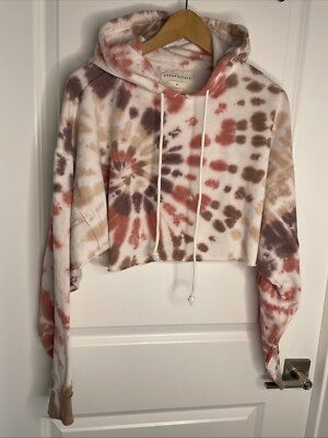 Aeropostale Cropped Drawstring tie-dye hoodie size medium