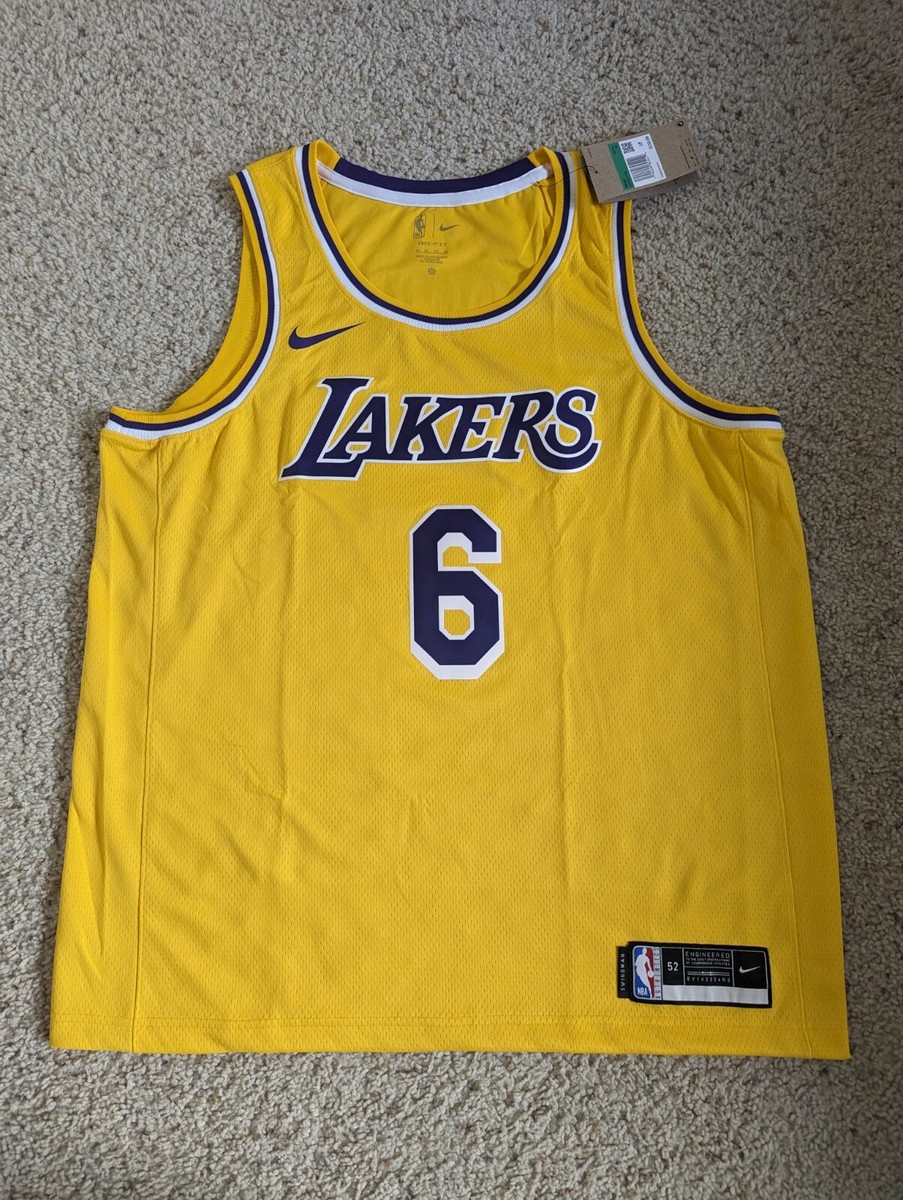 Nike Lakers ユニフォーム 6号 52サイズ Nike Lakers Luka Dončić Doncic 77 Yellow Icon Edition NBA