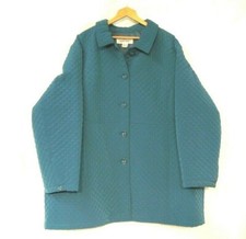 Women's Willow Lane Turquoise Quilted Coat Size 2xl Insulated Full-button  [c14]