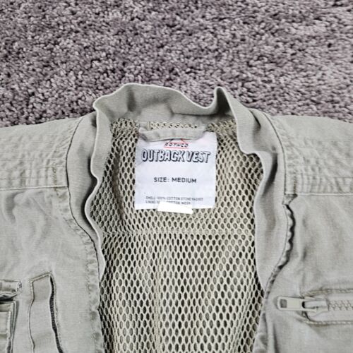 Rothco Vest Mens Medium M Beige Outback Canvas Full Zip Pockets Hiking Fishing - Picture 3 of 11