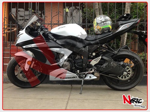 Kit Carena ABS Completa Stradale Verniciata Kawasaki Ninja ZX-6R 13/18 White/Blk - Picture 2 of 2