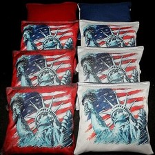 Custom Freedom Patriotic Statue of Liberty 8 ACA Regulation Cornhole bags B101