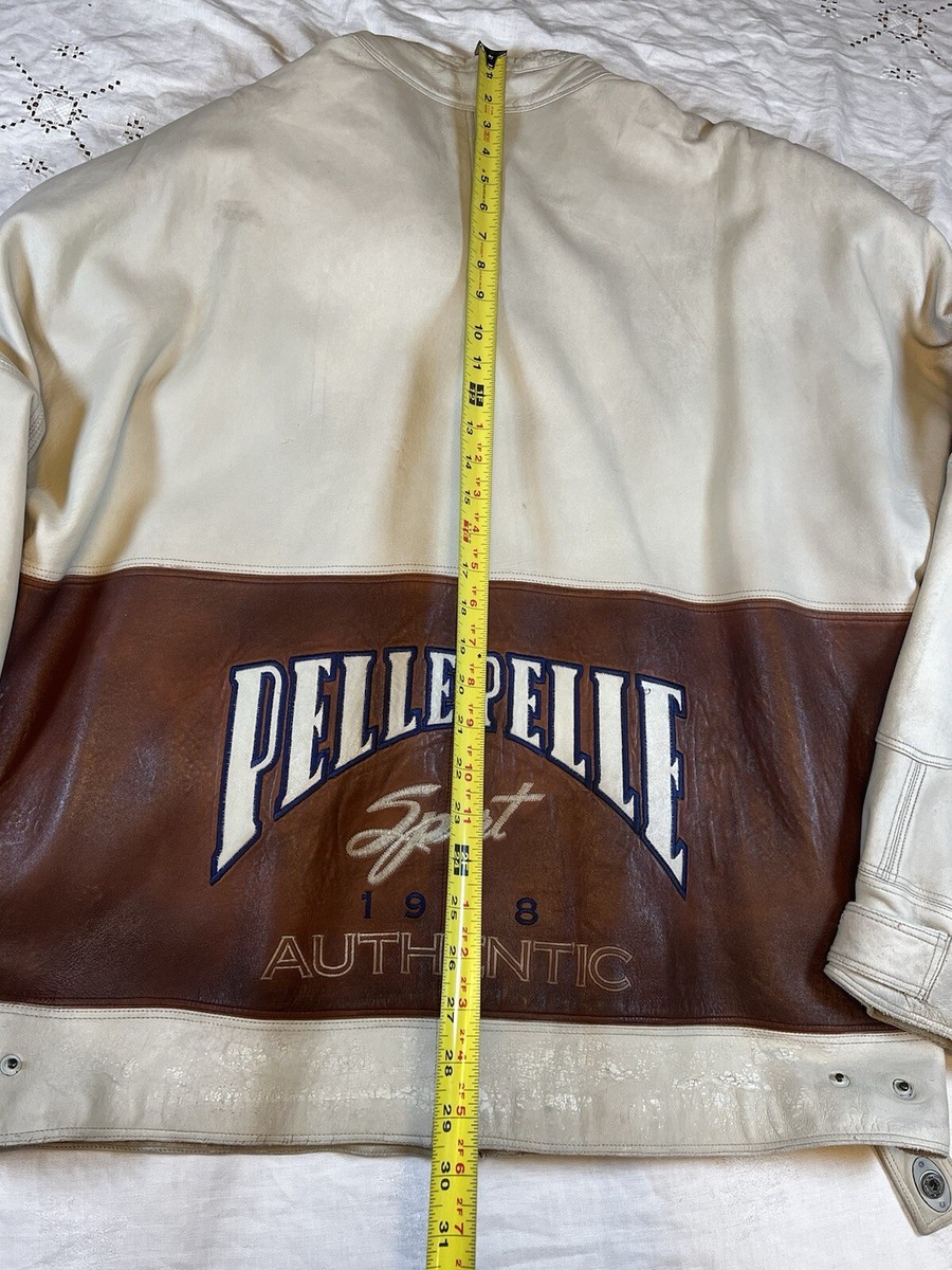 トップス 90s- pellepelle trackjacket print hiphop Pelle Pelle leather jacket, vintage Marc Buchanan, varsity