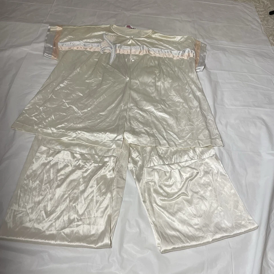 Juego de pijama grande vintage Vanity Fair azul claro sedoso vintage nailon EE. UU. talla M Foto 2 de 4