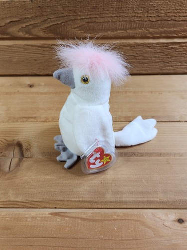 Ty Beanie Baby KUKU Cockatoo Bird Plush 1997 New with TAG Pink Hair b - Picture 2 of 4