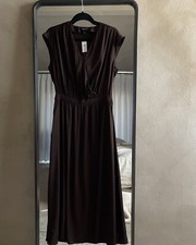 NWT Banana Republic Small Chocolate Brown Cap Sleeve Dress