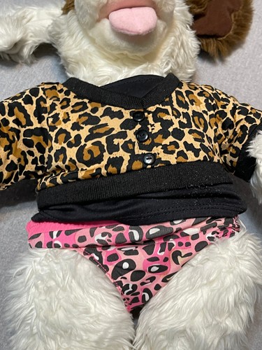 Ropa Build A Bear Dog 18" de peluche animal de peluche BABW blanco marrón suave BABW - Imagen 5 de 12