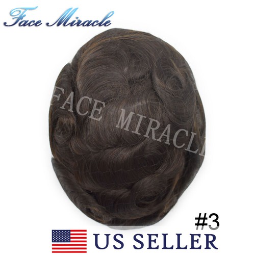 Toupee for Men Thin Skin Mens Toupee Human Hair System PU Injected Men Hairpiece - Picture 39 of 114